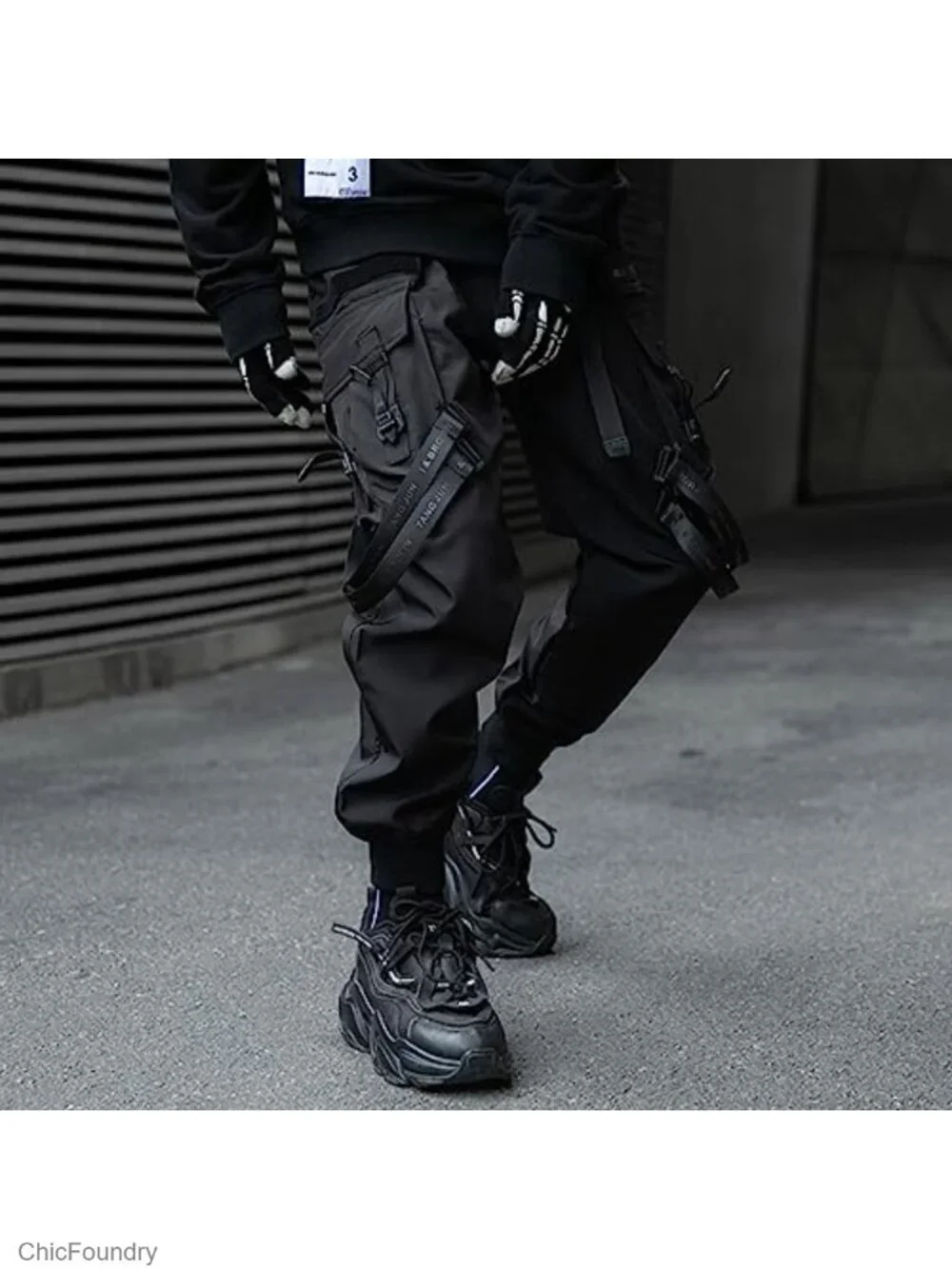 Men's Techwear Japanese Streetwear Goth Cargo Jogger Fashion Pants